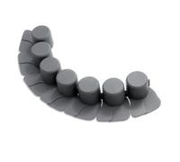 B2C Garden Palisade Edging Border With Lawn Mower Ramp 4M - 3 Colours - Sturdy Solid Grey