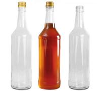 B2C Glass Bottle 1000Ml 1L With Cap Juice Liqueur Liquid Storage Home Brewing 24X 1L Bottle + Cap