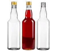 B2C Glass Bottle 500ml with Cap 50cl Wine Juice Liqueur Liquid Storage Brewing 0.5L Reusable (4)