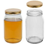 B2C Glass Jars 900Ml With Lid Set Pickle Chutney Honey Storage Diy Preserving Jam X40