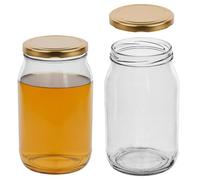 B2C Glass Jars 900ml with twist off Lid Set PICKLE CHUTNEY HONEY Food STORAGE DIY Preserving Jam Dishwasher Safe Reusable Leak Proof (40)