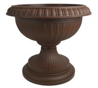 B2C Grecian-Style Urn Flower Pot 41cm Plastic Goblet Planter with 12L Capacity, Indoor & Outdoor Garden Decor, Classic Elegant Design, Weather-Resistant (Brown)