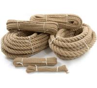 B2C Hessian Jute Natural Rope Twisted Braided Decking Garden Boating Sash 24mm 50M