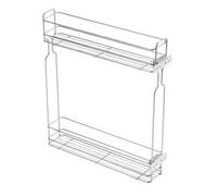 B2C Kitchen Cargo Pull Out Basket 2 Tier Soft Closing Cabinet Storage Wire Drower Organizer Soft Close Metal Caddy With Slides (Silver, 150mm)