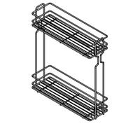 B2C Kitchen Cargo Pull Out Basket 2 Tier Soft Closing Cabinet Storage Wire Drower Organizer Soft Close Metal Caddy With Slides (Anthracite, 200mm)