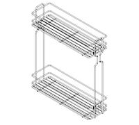 B2C Kitchen Cargo Pull Out Basket 2 Tier Soft Closing Cabinet Storage Wire Drower Organizer Soft Close Metal Caddy With Slides (Silver, 200mm)