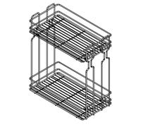 B2C Kitchen Cargo Pull Out Basket 2 Tier Soft Closing Cabinet Storage Wire Drower Organizer Soft Close Metal Caddy With Slides (Anthracite, 300mm)
