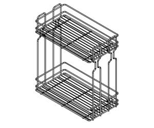 B2C Kitchen Cargo Pull Out Basket 2 Tier Soft Closing Cabinet Storage Wire Drower Organizer Soft Close Metal Caddy With Slides (Anthracite, 300mm)