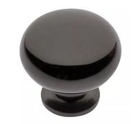 B2C Kitchen Cupboard Cabinet Door Drawer Round Knob Handle Bergamo By Gtv Black Chrome