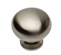 B2C Kitchen Cupboard Cabinet Door Drawer Round Knob Handle Bergamo By Gtv Brushed Steel
