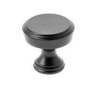 B2C Kitchen Cupboard Cabinet Door Drawer Round Knob Handle Sonet By Gtv Black Matt
