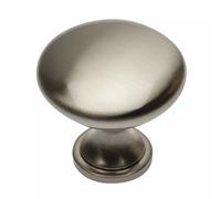 B2C Kitchen Cupboard Cabinet Door Drawer Round Knob Handle Terni By Gtv Brushed Steel