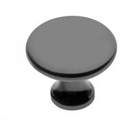 B2C Kitchen Cupboard Cabinet Door Drawer Round Knob Handle Udine By Gtv Black Chrome