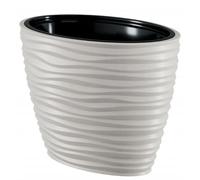 B2C Large Tall Plant Pot Oval Ellipse Dunes Flower Indoor Garden Patio Planter (40cm (Plastic), Light Grey)