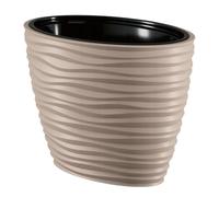 B2C Large Tall Plant Pot Oval Ellipse Dunes Flower Indoor Garden Patio Planter (40cm (Plastic), Taupe)