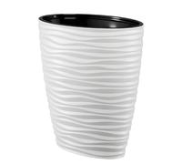 B2C Large Tall Plant Pot Oval Ellipse Dunes Flower Indoor Garden Patio Planter (60cm (Plastic), White)