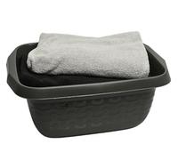 B2C Laundry Bowl Washtub Plastic Kitchen Washing Up Multi Purpose Dark Grey 8L