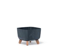 B2C Low Planter Flower Pot With Legs Insert Square Decorative Indoor Outdoor Anthracite Concrete Medium