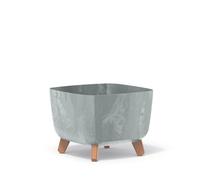 B2C Low Planter Flower Pot With Legs Insert Square Decorative Indoor Outdoor Concrete Large