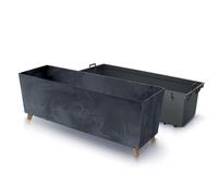 B2C Low Rectangle Concrete Planter Floor Standing Indoor Outdoor Patio Plant Pot 3 Colours Grey Black (Anthracite)