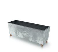 B2C Low Rectangle Concrete Planter Floor Standing Indoor Outdoor Patio Plant Pot Concrete