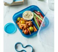 B2C Mini Lunch Box Divided Sections School Nursery Trip Low Design Space Saving Blue