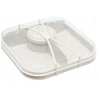 B2C Mini Lunch Box Divided Sections School Nursery Trip Low Design Space Saving White