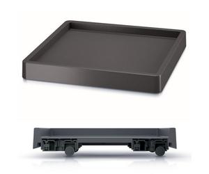 B2C Mobile Planter Saucer Flower Pot With Wheels Round 3 Sizes Portable Plant Cart Small Square Anthracite