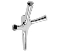 B2C Modern Triple-Arm Wall Coat Hanger - Aluminium Designer Hook for Jackets, Coats, and Accessories Loft & Contemporary Interiors (Chrome)