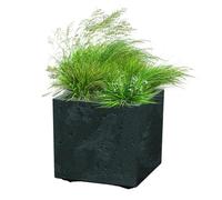 B2C Modular Concrete Square Planter with Inner Pot Garden Patio Home Decor Beton Effect Moder Weather Resistant Stackable Design (Anthracite, Small - Square)