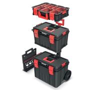 B2C Modular Storage Tool Box On Wheels Large Mobile Tray Compartment Stackable Lockable Portable Workshop Garage Equipment Organizer (Tool box set)