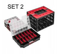 B2C Parts Storage Organiser Tager Case Diy Compartment Cabinet Screws Carry Tool Box Set 2
