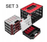 Tool Box with 5 Assortment Boxes, Small Parts Magazine with dividers, Ergonomic Handle, Robust Body 415 x 290 x 295 mm (with dividers).