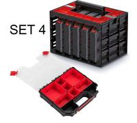 B2C Parts Storage Organiser Tager Case Diy Compartment Cabinet Screws Carry Tool Box Set 4