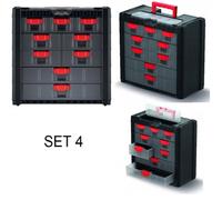 B2C Parts Storage Organiser With Drawers Compartment Cabinet Screws Carry Tool Box Set 4