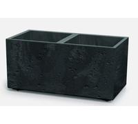 B2C Plant Flower Pot Concrete Square Planter Inner Pot Garden Patio Home Black Concrete Rectangle - Small