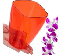 B2C Plant Orchid Pot Plastic Gloss Oval Planter 12 Cm Red Square