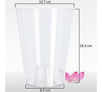 B2C Plant Orchid Pot Plastic Gloss Oval Planter Transparent Clear 12Cm Clear Round