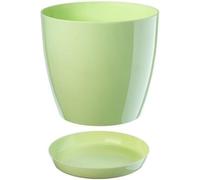 B2C Plant Pot Flower 20 Colours 9 sizes Gloss Plastic Plant Pots Planter Saucer Tray Deco (20 cm/ 7.9 inch, Pastel Green)