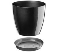 B2C Plant Pot Flower 20 Colours 9 sizes Gloss Plastic Plant Pots Planter Saucer Tray Deco (20 cm/ 7.9 inch, Graphite)