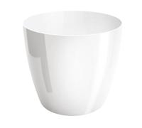 B2C Plant Pot Flower 20 Colours 9 sizes Gloss Plastic Plant Pots Planter Saucer Tray Deco (9.5 cm/ 3.7 inch, White)