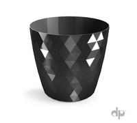 B2C Plant Pot Flowerpot Round Plastic Crystal Modern Decorative Small Medium Large Black 14Cm