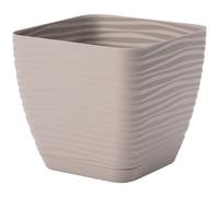 B2C Plant Pot Flowerpot Square Plastic Modern Decorative Small Medium Large Taupe 13Cm