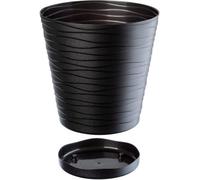 B2C Plant Pot Flowerpot Wave Plastic Crystal Modern Decorative Black 25Cm