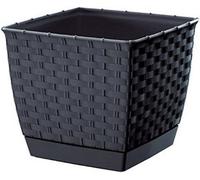 B2C Plant Pot Flowerpot Wave Plastic Crystal Modern Decorative Small Medium Large Anthracite Square 2.5 Litres