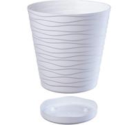 B2C Plant Pot Flowerpot Wave Plastic Crystal Modern Decorative White 19Cm