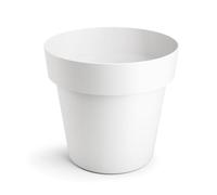 B2C Plant Pots Flower Planter 6 Colours 4 sizes Matt Plastic Pot Classic Look Home Deco Pot Plastic Lightweight (White Matt, 18cm)