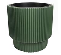 B2C Plant Pots Flower Planter 7 Colours 2 sizes Tall Wavy Plastic Pot Boho Elegant Textured Plastic Lightweight Home Garden Patio (Pine green, 30cm - 17L)