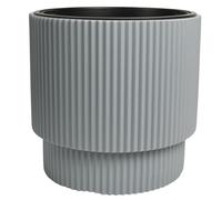B2C Plant Pots Flower Planter 7 Colours 2 sizes Tall Wavy Plastic Pot Boho Elegant Textured Plastic Lightweight Home Garden Patio (Grey, 30cm - 17L)