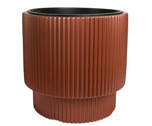 B2C Plant Pots Flower Planter 7 Colours 2 sizes Tall Wavy Plastic Pot Boho Elegant Textured Plastic Lightweight Home Garden Patio (Copper, 40cm - 38L)